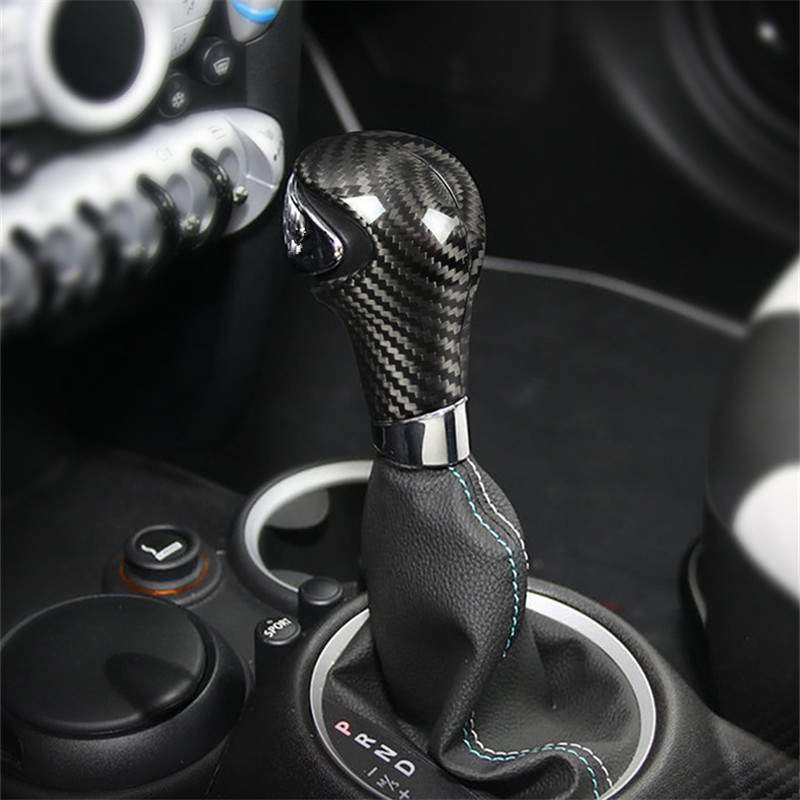 适用于老款MINI R55 R56LCI R60汽车排挡头碳纤维档把改装装饰件
