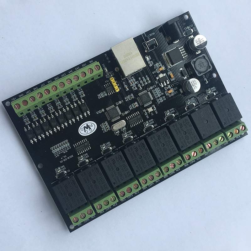 8路网络继电器开关控制器以太网TCP/IP继电器MODBUS TCP组态王PLC