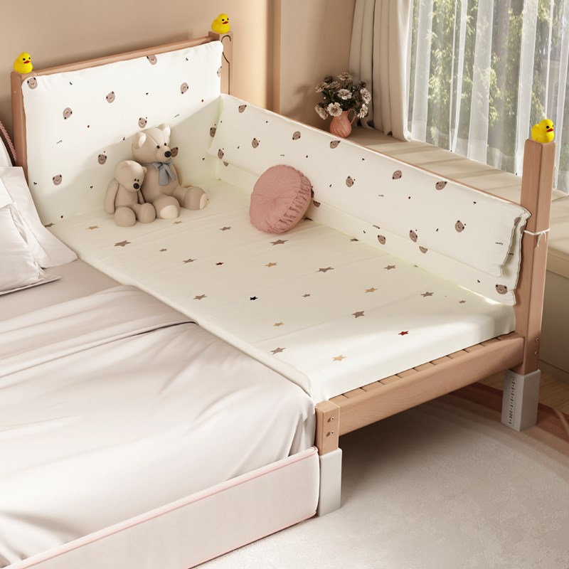 拼接床婴儿实木定制小床升降护栏榉木大床床边加宽大人.宝宝儿童