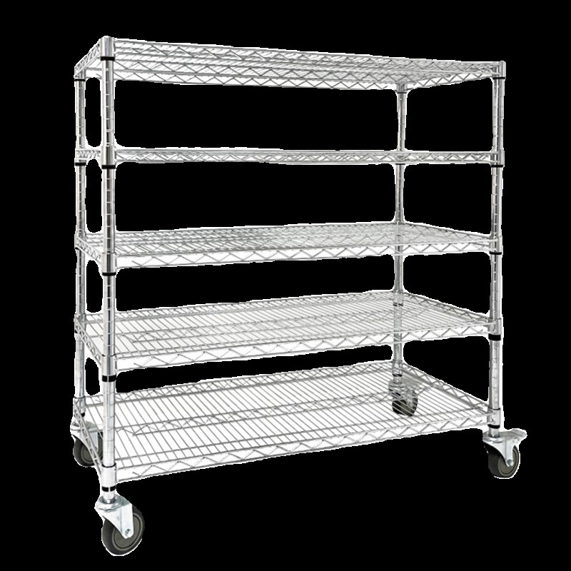 九实不锈钢货架30n4镀铬仓库线网格防静电物料架移动周转车置物架