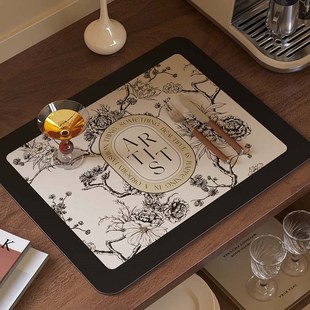 疏影法式硅藻泥沥水垫新年厨房餐具碗盘垫吸水防滑免洗台面吸水垫