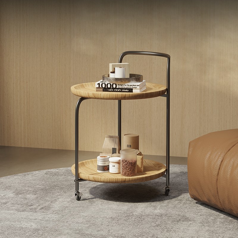 意式极简灰钛不锈钢小推车边几客厅家用沙发边几卧室床边角几边桌