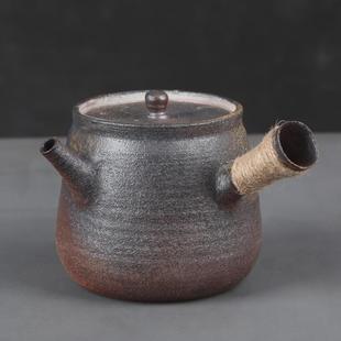 侧把煮茶壶耐高温烤茶茶壶电陶炉煮茶器日式 景德镇 柴窑泡茶壶