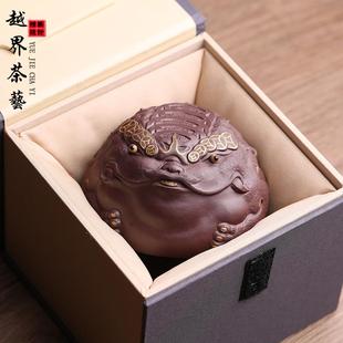 宜兴紫砂品茗杯茶杯主人杯名家茶宠摆件金蟾貔貅单杯功夫茶具可养