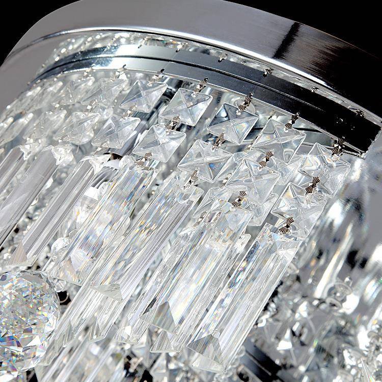 现代浪漫卧室灯703室水晶月灯L卧ED吸顶灯七彩亮圆形星星水晶灯