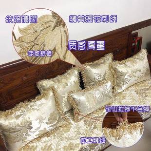 奢轻华客厅发枕套刺绣大靠背垫卧室床头 P66D005奢现欧代抱沙枕式