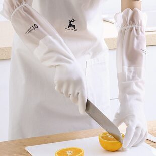干活耐用刷碗橡胶胶皮家用加厚洗衣服防水冬季 厨房洗碗手套女长袖
