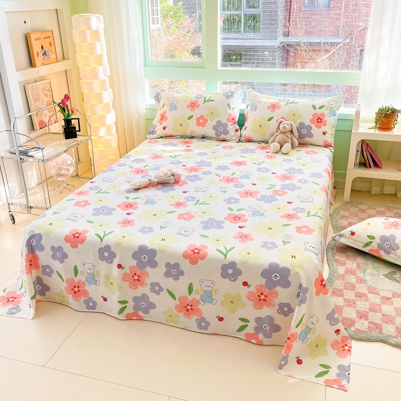 2024新款100全棉床单单件四季通用高支高密学生U宿舍1米2单人