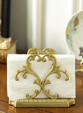木南复古轻奢黄铜纸巾架收纳摆件客厅餐桌家用擦手纸巾盒餐巾盒