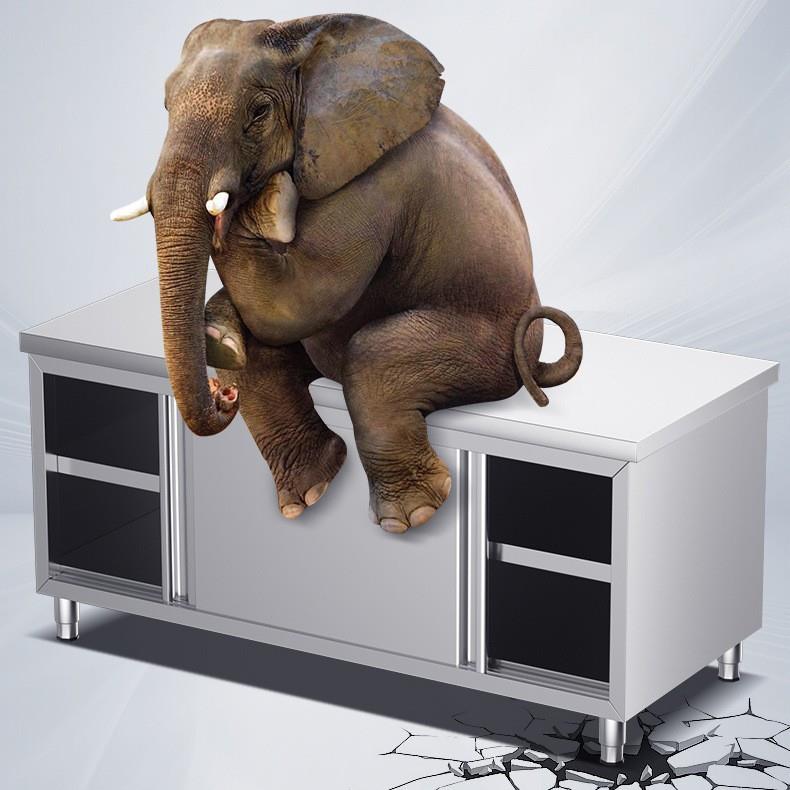 加厚不锈钢焊接拉门工作台商用厨房不锈钢推拉门操作台打荷台