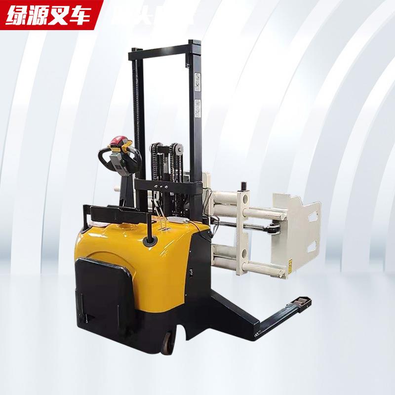 厂家制作堆高式抱夹车软抱夹纸卷夹翻转倒料机电动液压堆高车