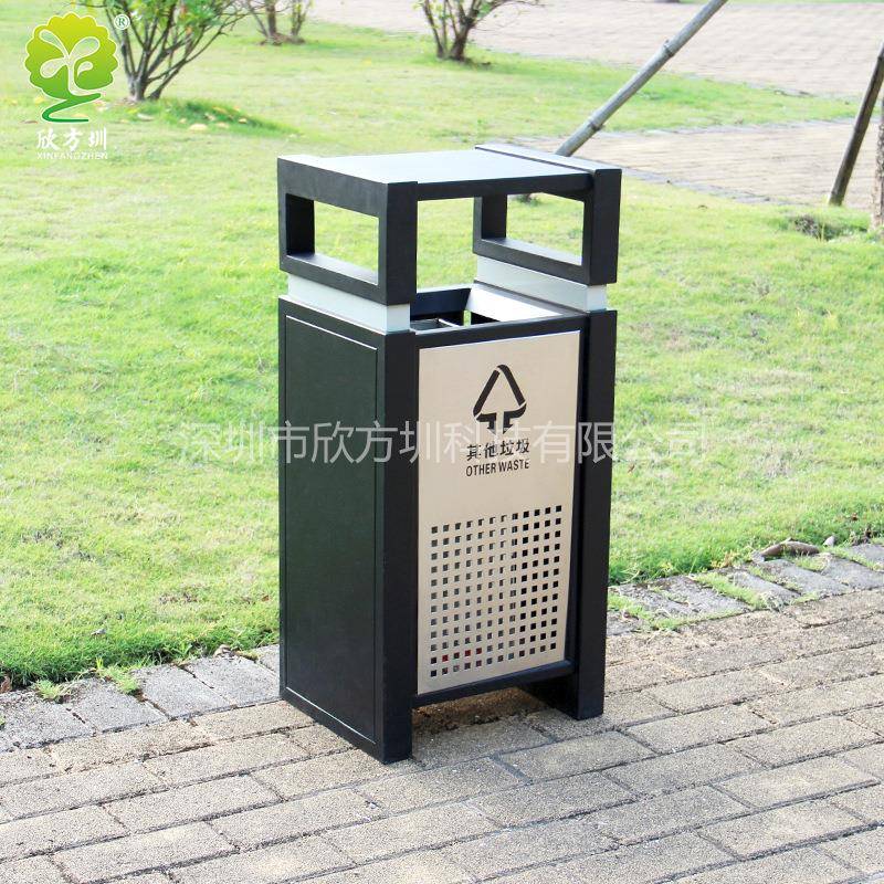 户外镂空高端垃圾桶单桶不锈钢回收果皮箱小区街道市政清洁箱