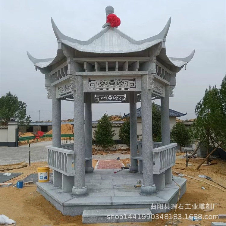 石雕亭子 大理石亭子户外凉亭庭院景区摆件花岗岩石亭子厂家