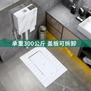 带盖板蹲便器水箱整套装 家用防臭大便盆 翻盖式 陶瓷蹲厕便池蹲坑式