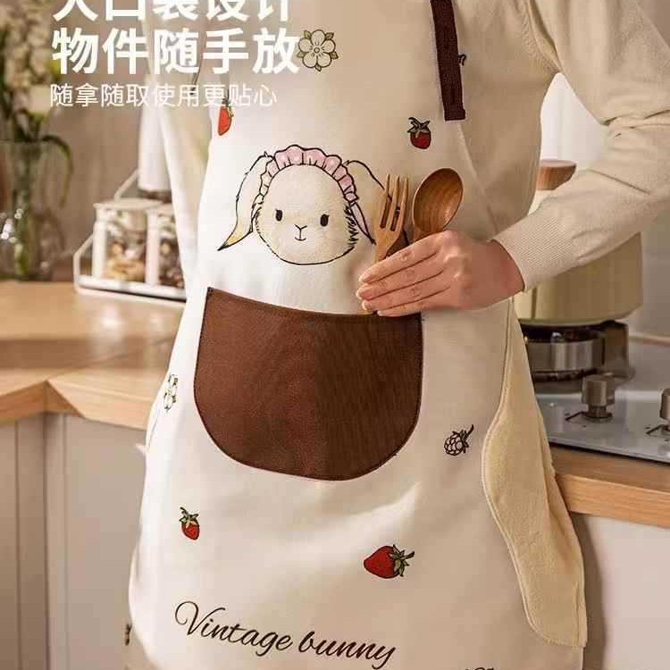 围裙厨房家用女新款秋冬季感年轻款防脏免系带做饭用水油
