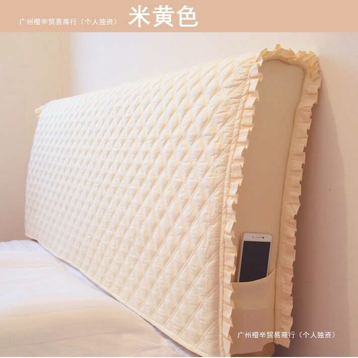 简约纯色纯棉弹力床头保护套