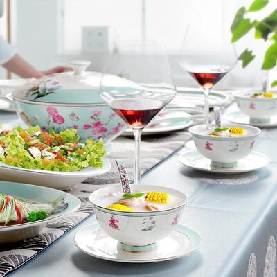 骨瓷餐碗具套装高中档式碗盘家2017.1.7用饭汤碗面碗鱼盘套菜盘碗