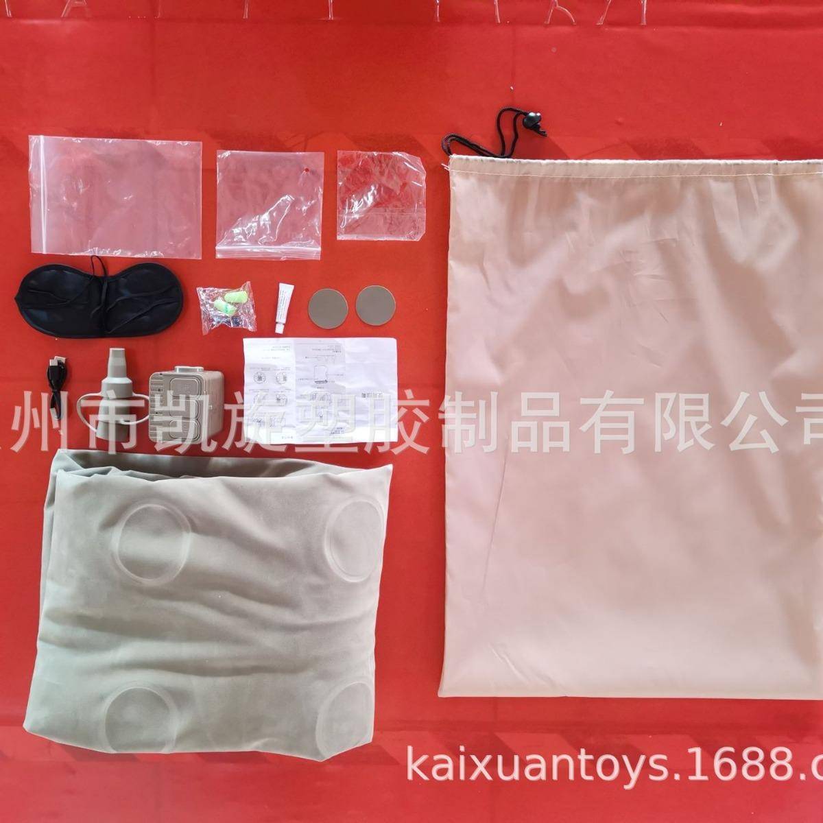 厂FBI现款植绒充气床单人双人高矮折叠便携户工外置气泵充气垫床