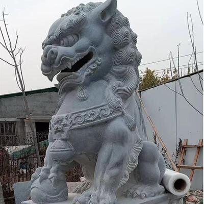 别墅庭院青仿雕古雕刻塑看祠门20230329堂底座摆件大型石石狮子
