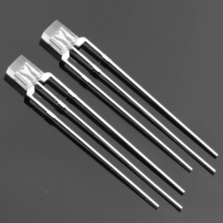 24方形LED透明双雾状LFO直插灯珠共阴共阳高亮绿红色红蓝红翠绿双