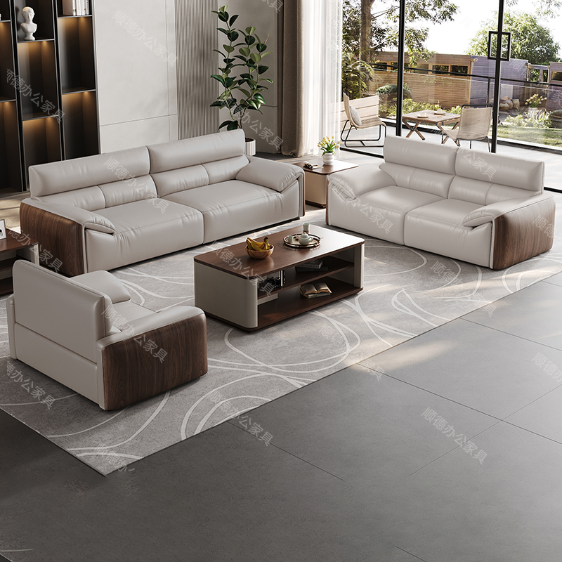 办公室沙发贵宾接待室会客三人位现代简约茶几组合商务办公沙发