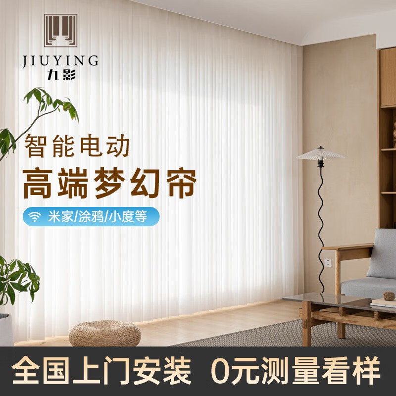 梦幻帘智能电动窗帘垂直百叶帘透光不透人纱帘客厅窗帘阳台落地窗