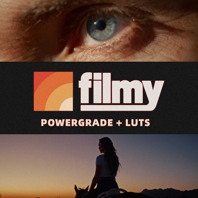 Filmy PowerGrade LUTs热门电影感风格化胶片模拟达芬奇调色节点