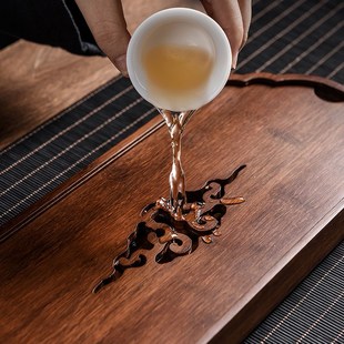 干泡茶盘迷你竹制家用托盘重竹储水壶两杯茶盘办公家用小茶台 日式