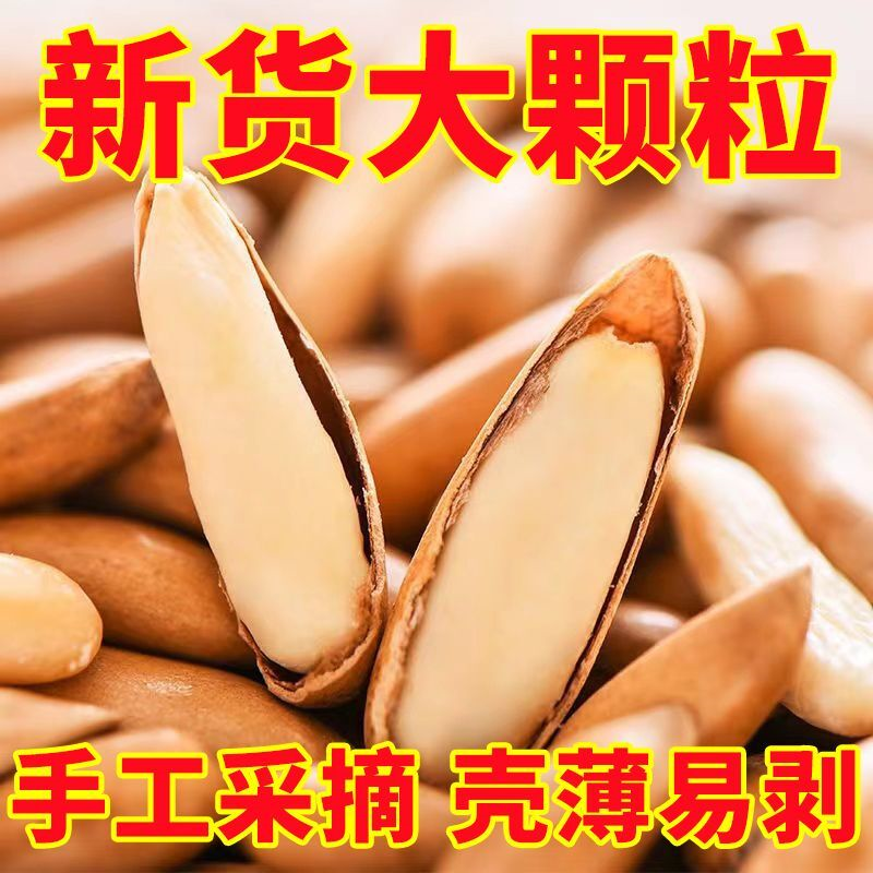 2斤大降】巴西松籽新货手剥薄皮带壳炒货阿富汗松籽年货休闲零食