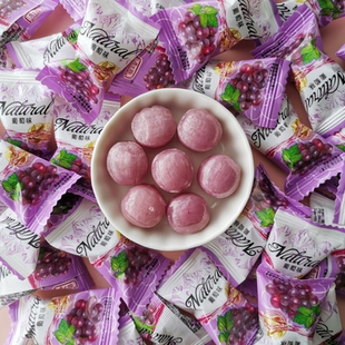 爆浆葡萄糖果夹心水果硬糖酸甜爆款前台高颜值招待混装零食批发