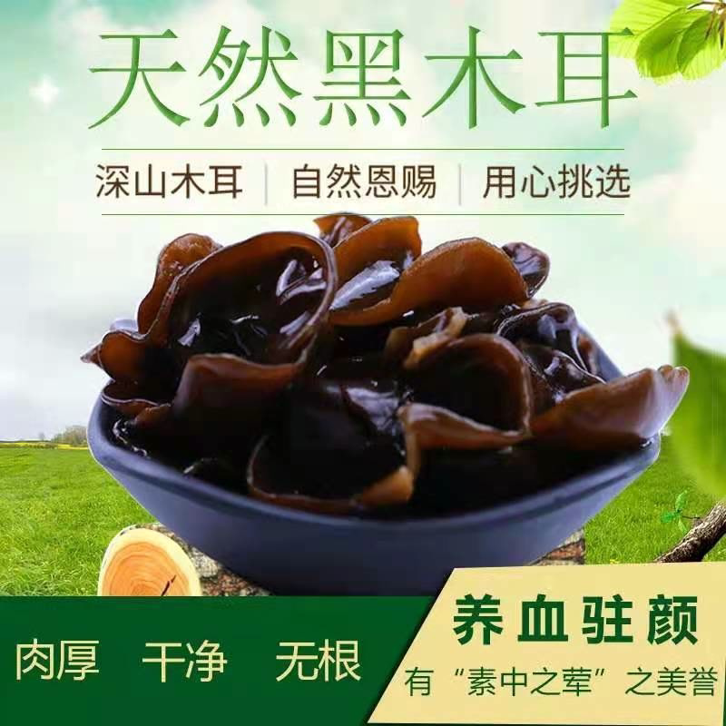 天然东北野生黑木耳干货野生黑木耳碗耳肉厚农家特产无根木耳净重