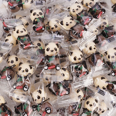 熊猫麦丽素巧克力夹心豆喜糖儿童休闲小零食糖果小吃散装批发便宜