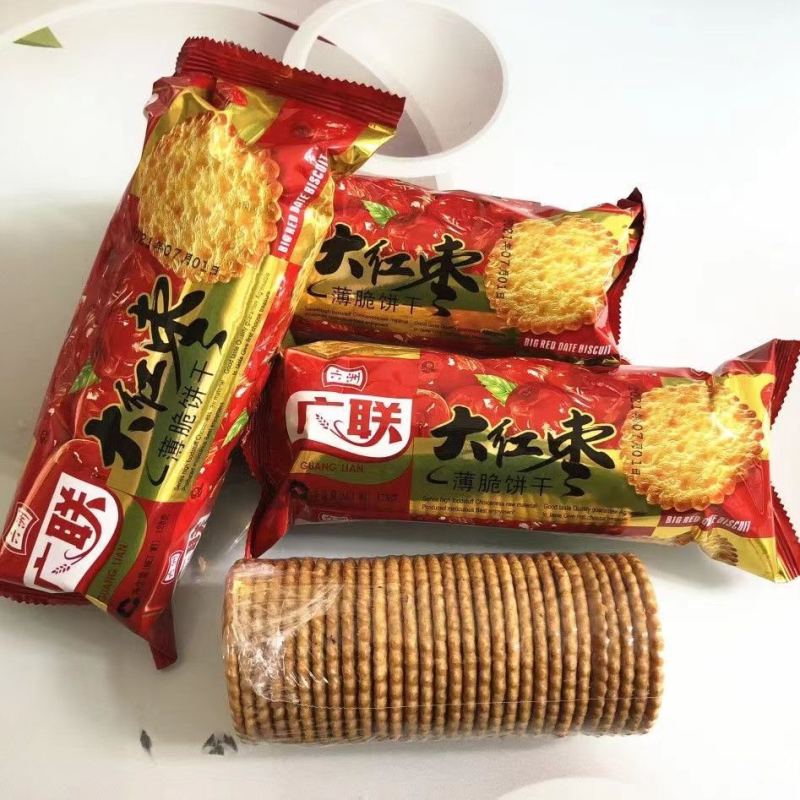 湖北特产老式大红枣味薄脆饼干早餐零食批发袋装饼干老式饼干