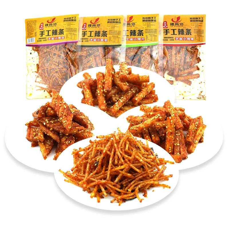 辣尚你手工辣条麻辣片香辣丝8090后怀旧零食小吃休闲食品解馋辣棒