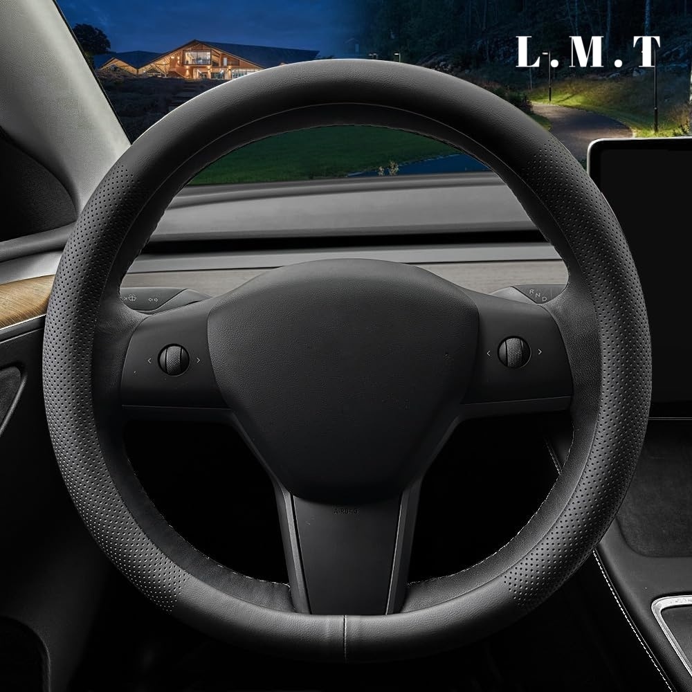 特斯拉model3 modelY专用纳帕皮超薄四季通用汽车方向盘套车把套