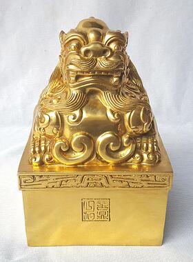铜公貔貅印章独角皮休玉玺中式摆件家居办公饰品黄铜工艺品可刻字