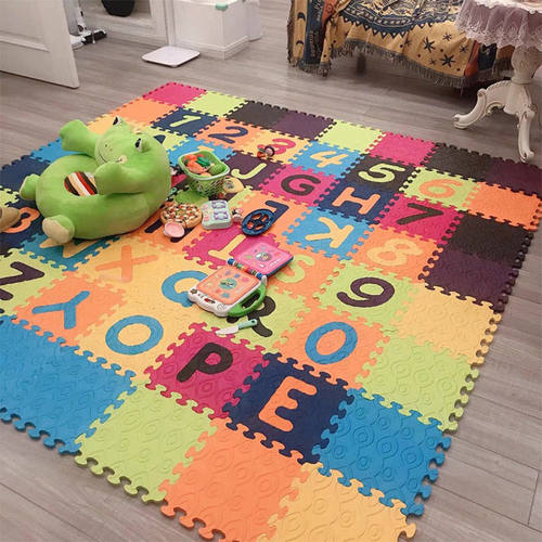 btoys加厚爬爬垫婴儿防潮地垫客厅游戏垫儿童字母拼接爬行垫