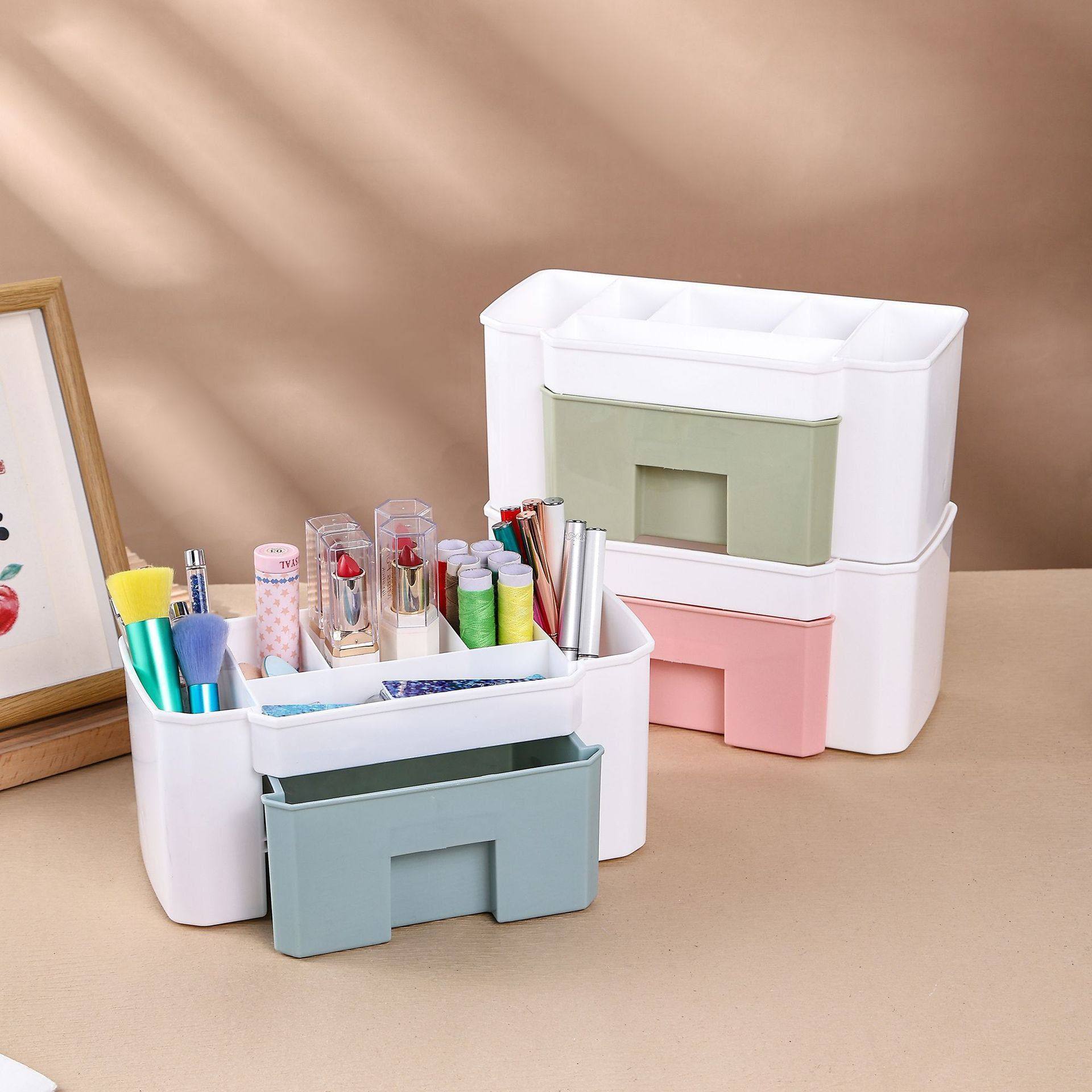 网红大号抽屉化妆盒塑料公桌面首饰梳妆台护肤刷口红整理置物架,收纳整理,首饰盒,淘宝优惠券,粉丝福利购,淘宝优惠卷