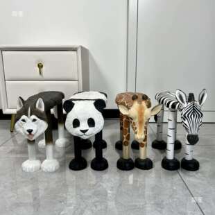 实木手工雕刻中号宝宝动物板凳儿童矮凳创意家用凳北欧家居凳子