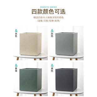 玄之祥石方形水泥花盆镁泥花盆水泥盆仿花岗岩水磨石绿植盆栽落地