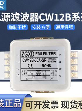 西德三相电源滤波器CW12B-40A-SR伺服EMI滤波导轨式抗干扰60R