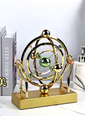 创意宇宙天体混沌摆件永动机桌面磁悬浮科技摇摆旋转家居客厅装饰