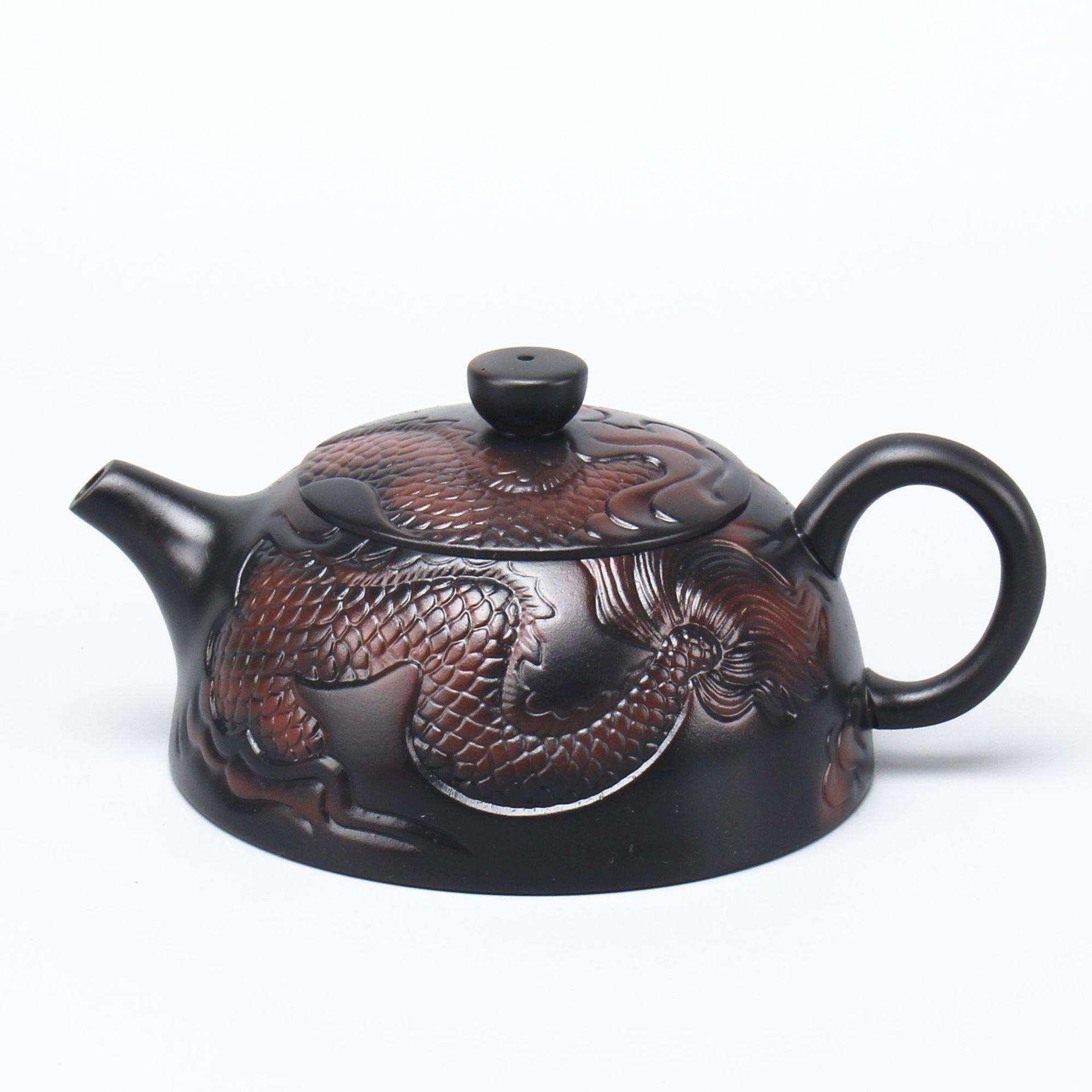 紫陶茶壶手工西施浮雕荷花壶家用泡茶紫泥祥龙壶功夫茶具主人杯,餐饮具,茶壶,淘宝优惠券,粉丝福利购,淘宝优惠卷