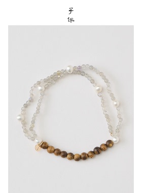 子休沉香珍珠双层手链女生礼物