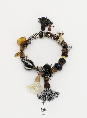 子休盘缠手链金虎眼石蜜蜡本命年