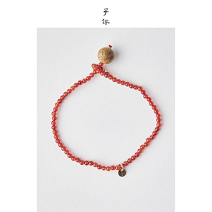 紅繩手鏈 紅繩女生情侶款 緣 紅瑪瑙 綠奇沉香 ZIXIU子休沉香·