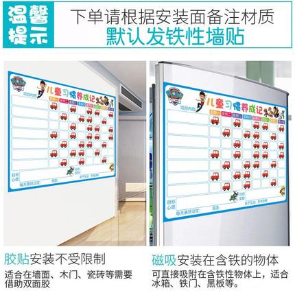 儿童习惯自律表墙贴小红花奖励磁性贴小学生可擦写积分表汽车磁贴