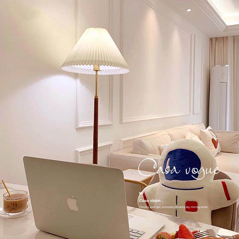 复古中古风网红百褶落地灯Vintage北欧设计师客厅卧室书房落地灯