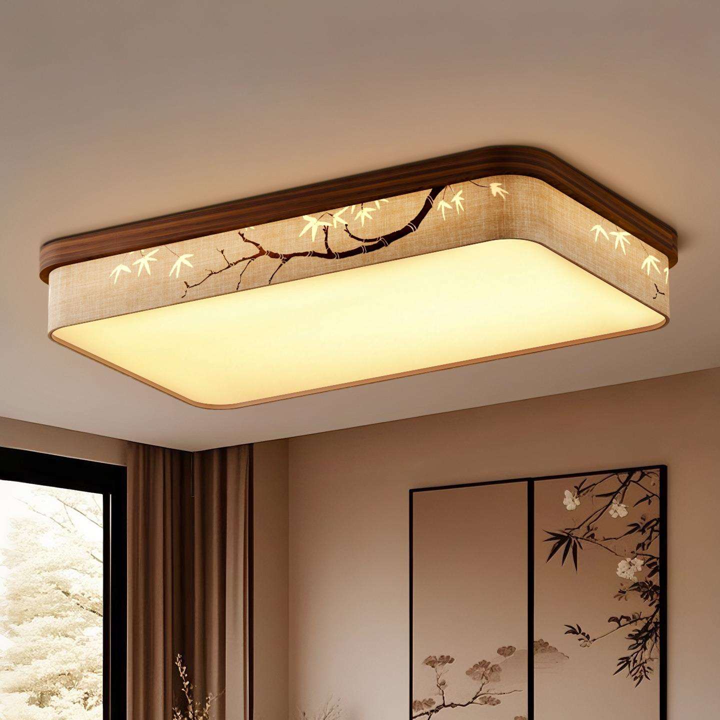 宋代东方家居美学长方形吸顶灯客厅主灯大灯卧室房间餐厅搭配组合