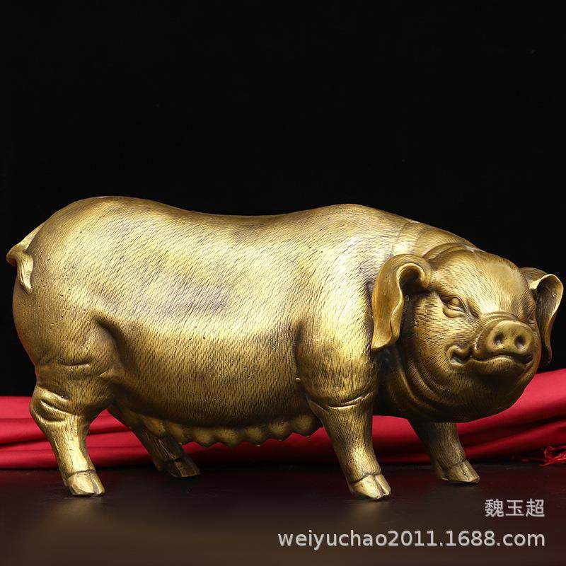 猪摆件纯铜母猪十二生肖猪铜猪工艺品客厅电视柜酒柜装饰品金猪,玩具/童车/益智/积木/模型,毛绒/玩偶/公仔/布艺类玩具,淘宝优惠券,粉丝福利购,淘宝优惠卷